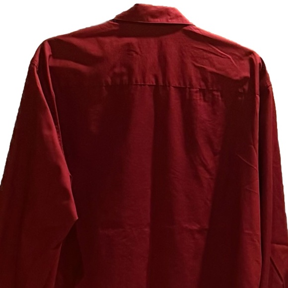 Alfani Maroon Button Down Shirt Size 16.5-34/35 - Picture 5 of 6
